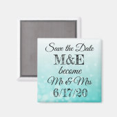 Aimant Enregistrer le journal du Mariage Turquoise de dat (Recto/Verso)
