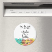 Aimant Enregistrer le Mariage d'aquarelle Artsy Gouache (In Situ (Lave-vaisselle))