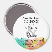 Aimant Enregistrer le Mariage d'aquarelle Artsy Gouache (Recto/Verso)