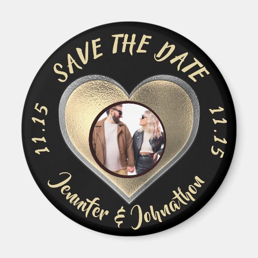 Aimant Enregistrer le Mariage de date (Devant)