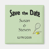 Aimant Enregistrer le Mariage de thème Date Tennis (Devant)