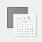 Aimant Enregistrer le Modèle Date Gold Calendar (Recto/Verso)