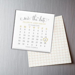 Aimant Enregistrer le Modèle Date Gold Calendar