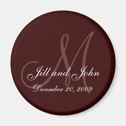 Aimant Enregistrer le premier nom et les initiales de l'a (Devant)