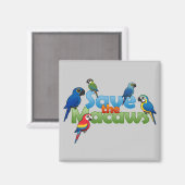 Aimant Enregistrer les Macaws (Recto/Verso)