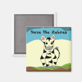 Aimant Enregistrer les zèbres (Recto/Verso)