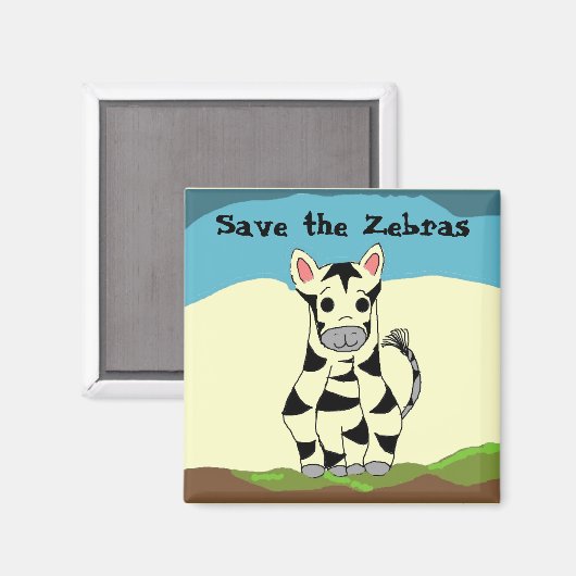 Aimant Enregistrer les zèbres (Recto/Verso)