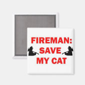 Aimant Enregistrer mon chat Fireman (Recto/Verso)
