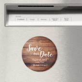 Aimant Enregistrer notre date Wood Print Wedding Favorise (In Situ (Lave-vaisselle))