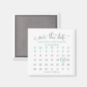 Aimant Enregistrer simplement le calendrier du Mariage de (Recto/Verso)