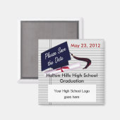 Aimant Enregistrez l'aimant Date Graduation (Recto/Verso)