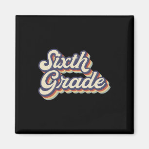 Aimant Enseignant 6e année Retro Enseignant 6e année Vint