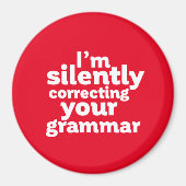 Aimant Enseignant anglais drôle corrigeant silencieusemen (Devant)