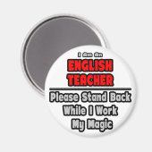 Aimant Enseignant Anglais...Travaille Ma Magie (Recto/Verso)