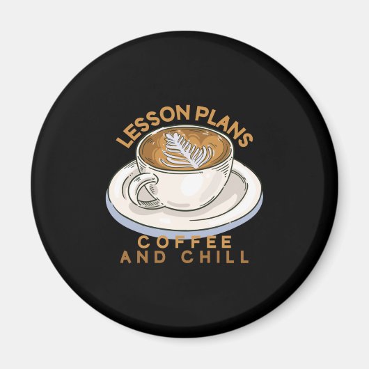 Aimant Enseignant Art Plans De Leçons Café Et Chill (Devant)