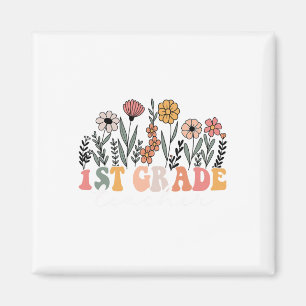 Aimant Enseignant de 1re année Fleur sauvage Floral Retou