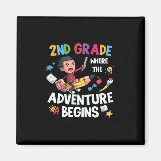 Aimant Enseignant de 2e année 2e année Aventure commence (Devant)