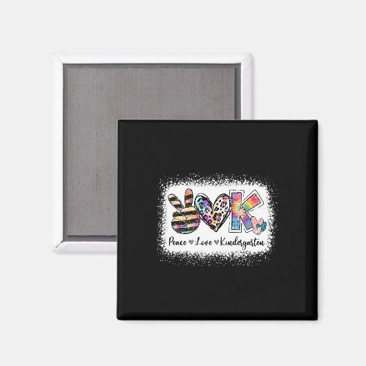 Aimant Enseignant de l'année Peace Love Kindergarten Team (Recto/Verso)