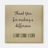 Aimant Enseignant de l'école du dimanche Merci (Devant)