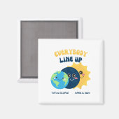 Aimant Enseignant Éclipse Solaire Avril 8 2024 Mignonne T (Recto/Verso)