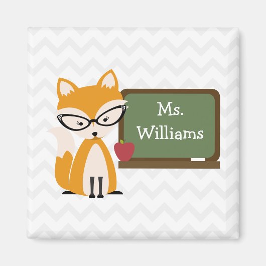 Aimant Enseignant Fox À Chalkboard (Devant)