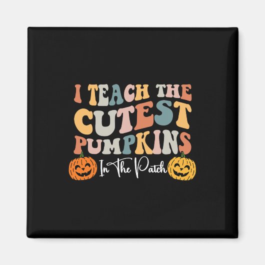 Aimant Enseignant Halloween Cutest Citrouille Retro Ensei (Devant)