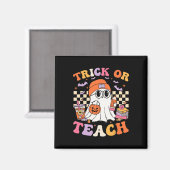 Aimant Enseignant Halloween Trick Ou Enseigner Cute Ghost (Recto/Verso)
