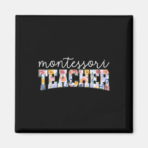Aimant Enseignant instructeur éducateur Montessori floral