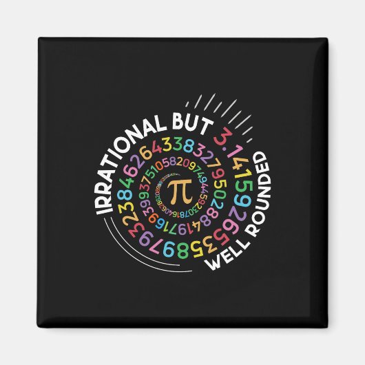Aimant Enseignant Math De La Journée Pi Irrationnel Mais  (Devant)