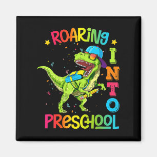 Aimant Enseignant Pré K Retour À L'École Préscolaire Dino