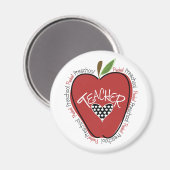 Aimant Enseignant préscolaire Pomme rouge (Recto/Verso)