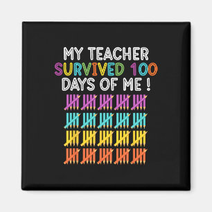 Aimant Enseignant Survécu 100 Jours De Moi Enseignant Fun