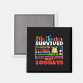 Aimant Enseignant Survive 100 Jours De Moi Amusant 100 Jo (Recto/Verso)