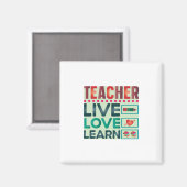 Aimant Enseignant Vivre Amour Apprendre (Recto/Verso)