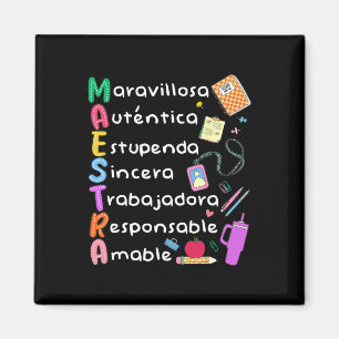 Aimant Enseignante d'espagnol Enseignante bilingue Maestr