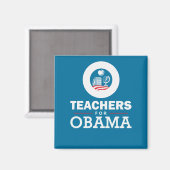 Aimant Enseignants pour Obama (Recto/Verso)