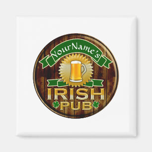 Aimant Enseigne de pub irlandais personnalisée St Patrick