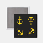 Aimant Ensemble d'Ancres en bateau doré (Recto/Verso)