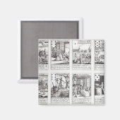 Aimant Ensemble de cartes de jeu représentant la satire (Recto/Verso)