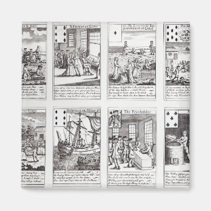 Aimant Ensemble de cartes de jeu représentant la satire