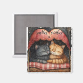 Aimant Ensemble est Purrfect Kitty Chat Illustré Art (Recto/Verso)