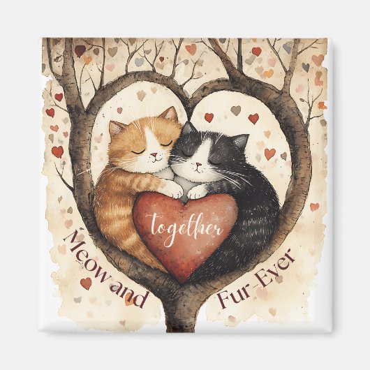 Aimant Ensemble Meow et Fur-Ever Amour qui dure (Devant)