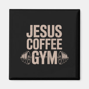 Aimant Entraînement chrétien drôle Jésus Café Gymnase Bar