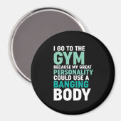 Aimant Entraînement Fitness Gym Drôle Je Vais À La Salle  (Recto/Verso)