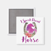 Aimant Entraîneur équestre Je Parle Cheval Fluent (Recto/Verso)
