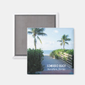 Aimant Entrée de la plage de Sombrero, Marathon, Floride  (Recto/Verso)