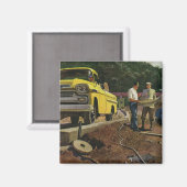 Aimant Entrepreneur vintage en construction d'architectes (Recto/Verso)