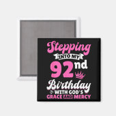 Aimant Entrer dans mon 92e anniversaire avec la grâce de (Recto/Verso)