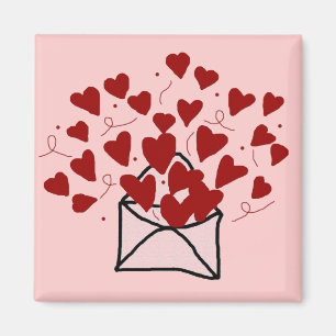 Aimant Enveloppe de dentelle remplie d'aimant de coeurs