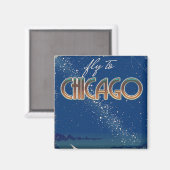 Aimant Envolez-vous pour Chicago (Recto/Verso)
